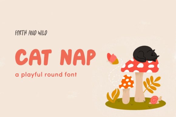 Cat Nap Font: Playful Bold UPPERCASE Display Typeface