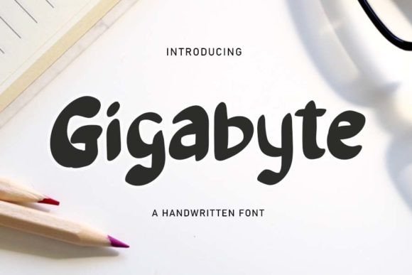 Gigabyte Handwritten Display Font for Makers